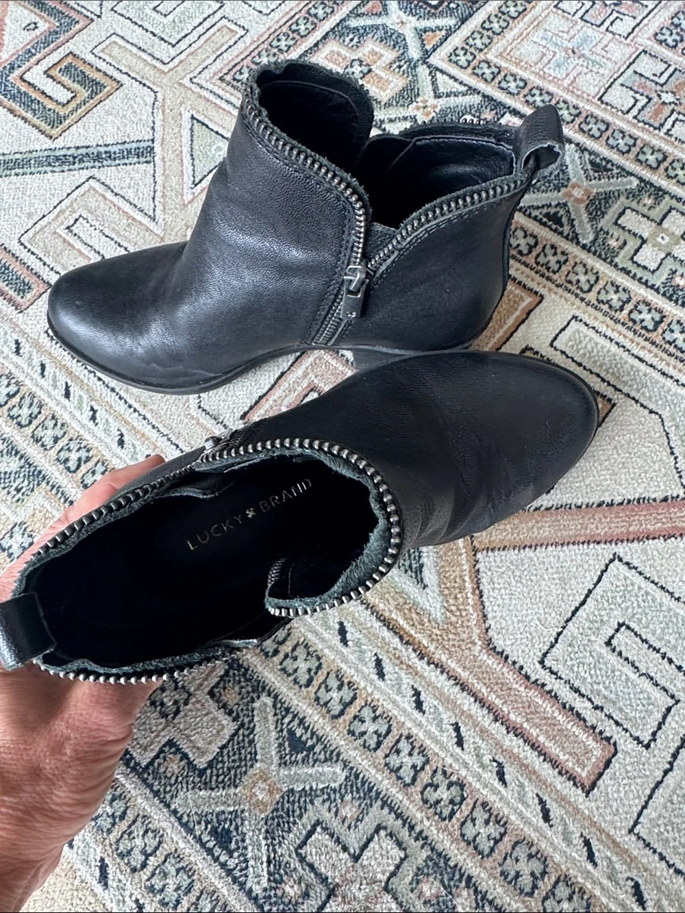 Little Girl- Sz 13- Leather Zip Ankle Boots Lucky Brand